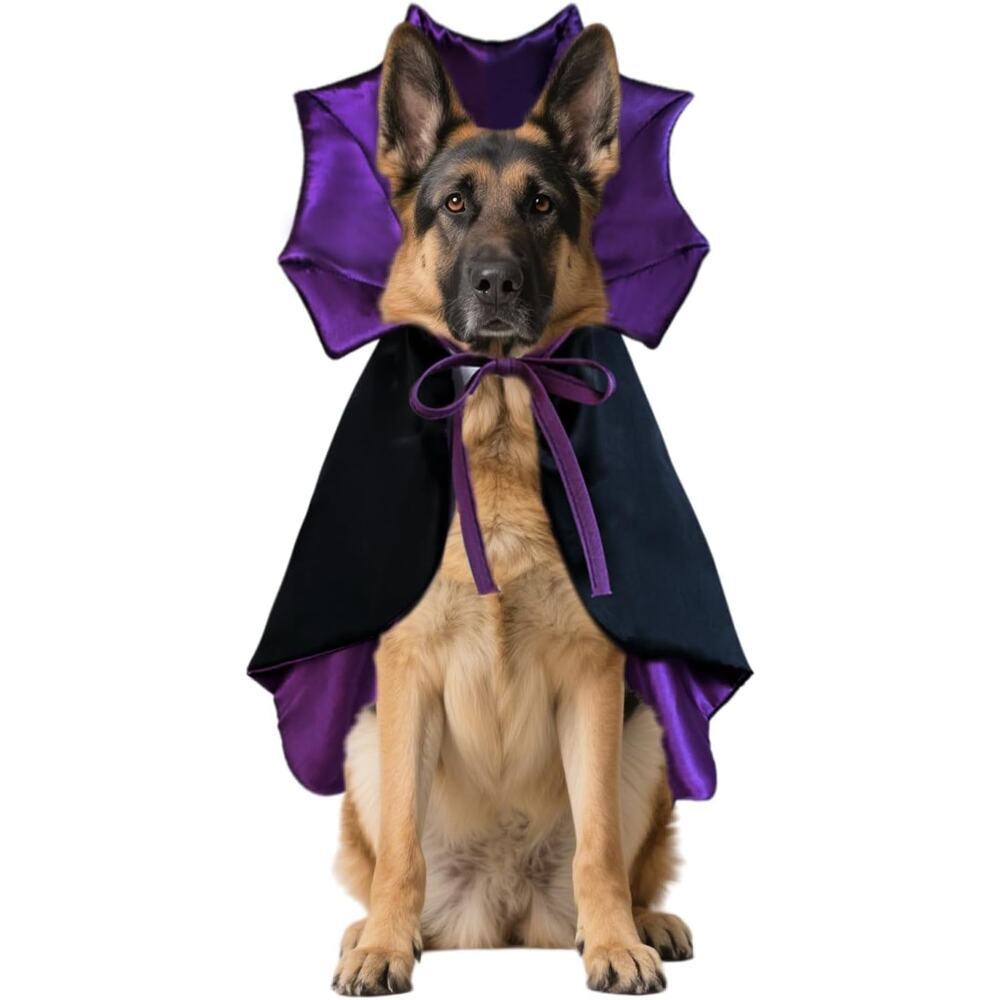Large Dog Halloween Costume Vampire Cloak Devil Cape for Big Dog Breeds